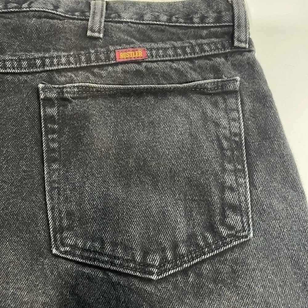 Mens Rustler Jeans Black Size 42x32 - Picture 4 of 6